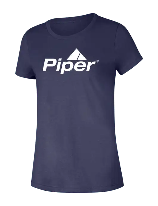 Piper Womens Seriously Soft Heathered Navy T-Shirt w/Piper Logo