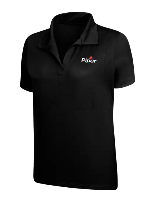 Piper Womens Black Micropique Sport-Wick Polo w/Piper Logo