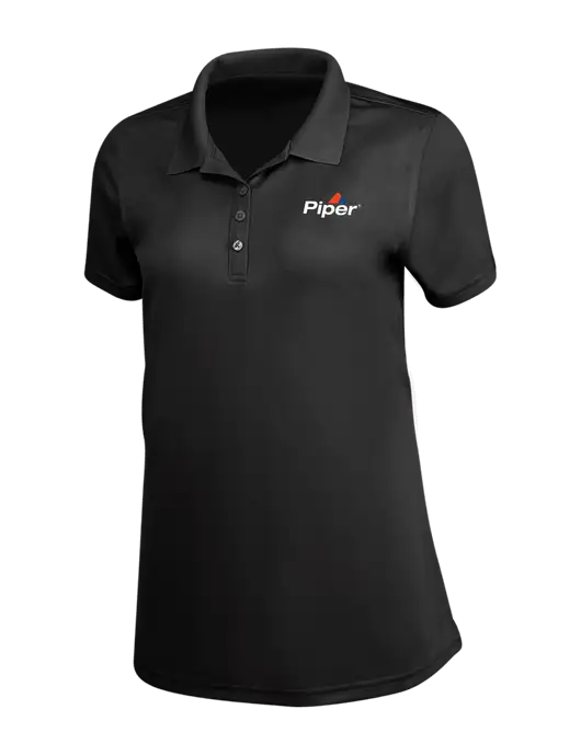 Piper Womens Black Dry Zone UV Mesh Polo w/Piper Logo