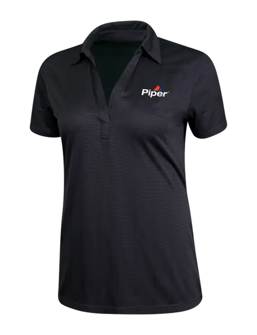 Piper Dark Grey Womens Performance Fine Jacquard Polo w/Piper Logo