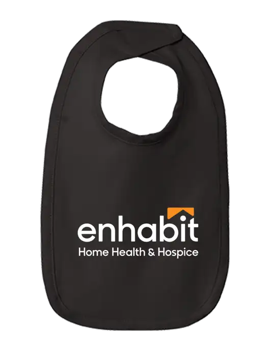 Enhabit Rabbit Skins Black Infant Premium Jersey Bib w/Enhabit Logo