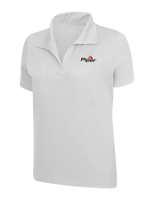 Piper Womens White Micropique Sport-Wick Polo w/Piper Logo