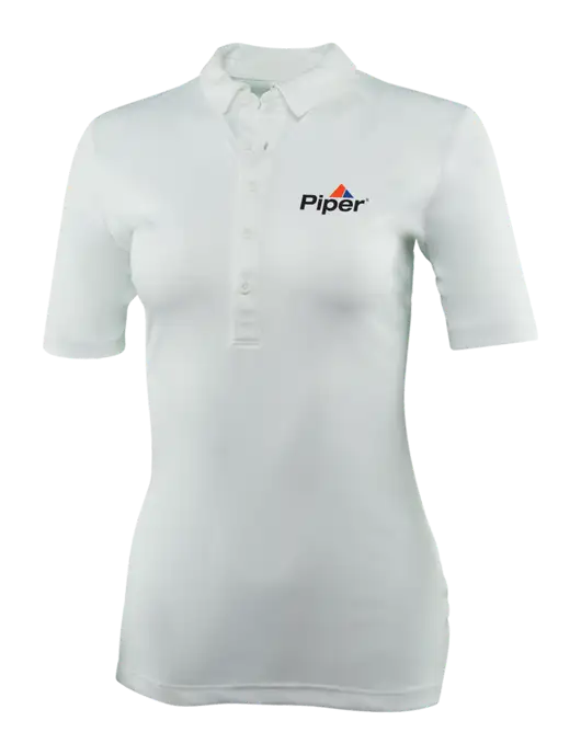 Piper White Womens Posi-UV Pro Polo w/Piper Logo