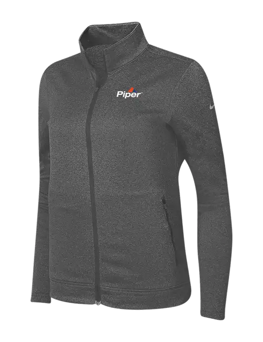 Piper NIKE Medium Grey Heather Womens Therma Fit Performance Full-Zip Fleece Jacket w/Piper Logo