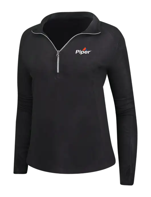 Piper Womens Black Microfleece 1/2 Zip Pullover w/Piper Logo