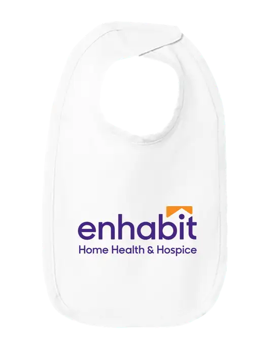 Enhabit Rabbit Skins White Infant Premium Jersey Bib w/Enhabit Logo