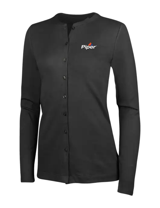 Piper Black Womens Concept Stretch Button-Front Cardigan Sweater w/Piper Logo