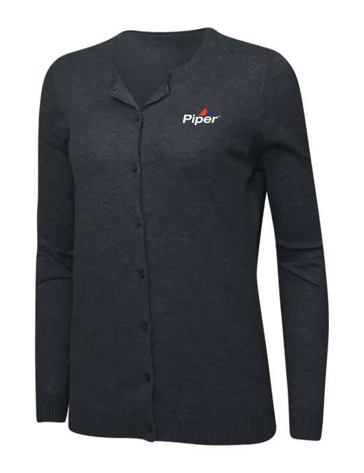 Piper Charcoal Heather Womens Cardigan Sweater w/Piper Logo