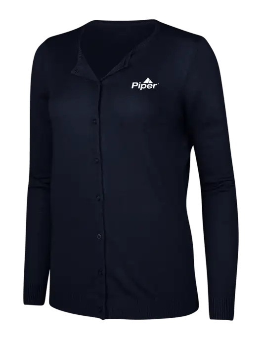 Piper Navy Womens Cardigan Sweater w/Piper Logo