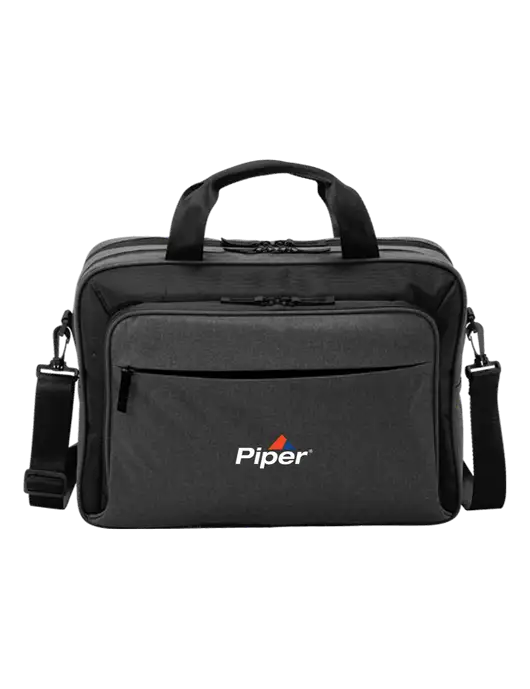 Piper Travel Exec Graphite Heather/Black Laptop Briefcase w/Piper Logo