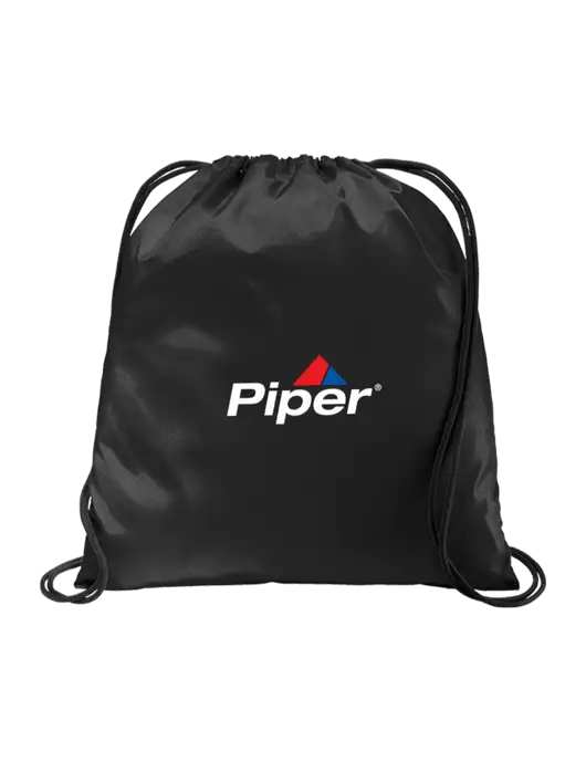 Piper Drawstring  Black Cinch Pack w/Piper Logo