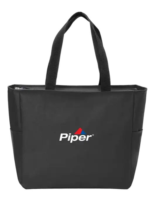 Piper Everyday Black Zip Tote  w/Piper Logo