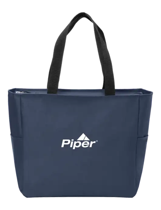 Piper Everyday Navy Zip Tote  w/Piper Logo