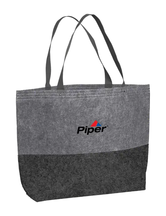 Piper Large Felt Charcoal/Felt Grey Tote w/Piper Logo