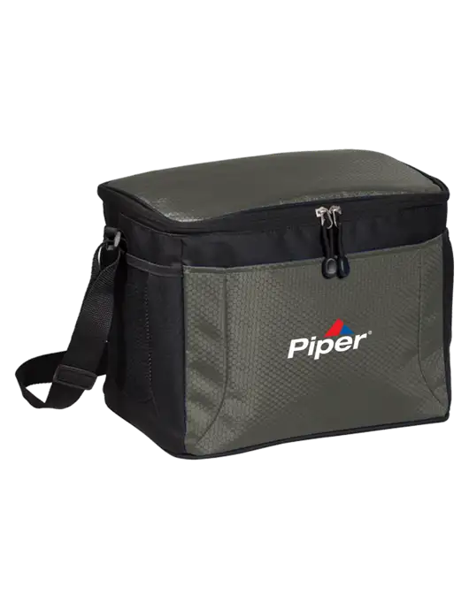 Piper 12 Can Grey/Black Cube Cooler w/Piper Logo