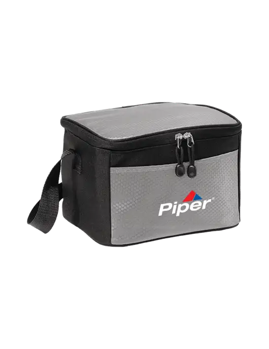 Piper 6 Can Grey/Black Cube Cooler w/Piper Logo