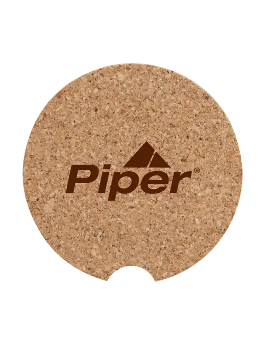 Piper Cork Car Coaster, 2.5" w/Piper Logo