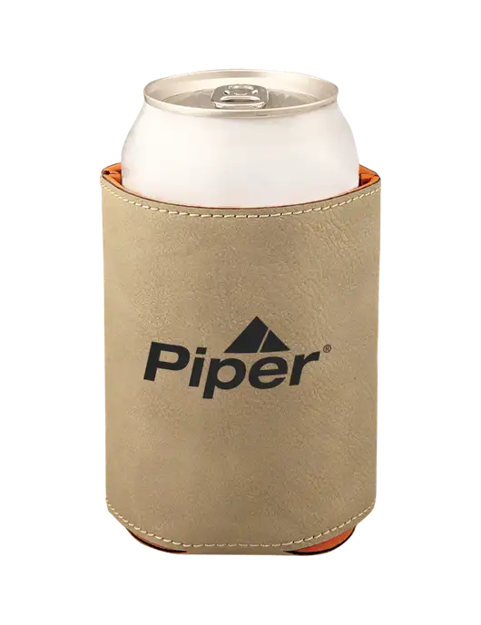 Piper Sand Leatherette Beverage Holder w/Piper Logo