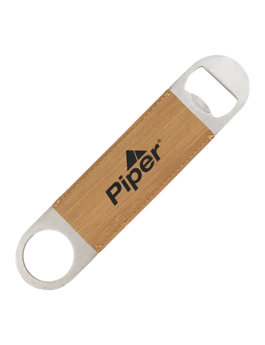 Piper Bamboo Leatherette Bottle Opener w/Piper Logo