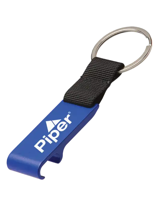 Piper Blue Bottle Opener & Key Ring w/Piper Logo