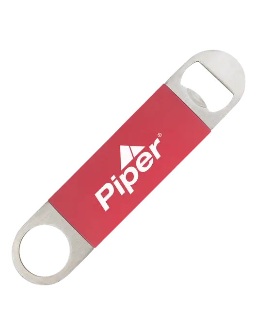 Piper Red Bottle Opener with Silicone Grip w/Piper Logo