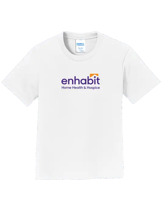Enhabit Youth Ring Spun White 4.5 oz T-Shirt w/Enhabit Logo