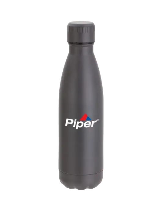Piper City Go Matte Charcoal 17 oz Insulated Bottle w/Piper Logo