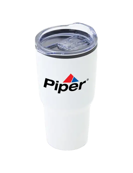 Piper Odyssey White 30 oz Travel Tumbler w/Piper Logo