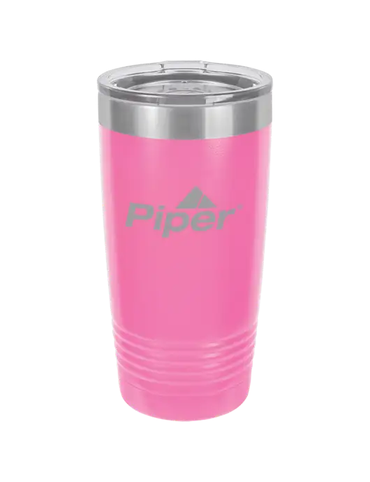 Piper Polar Camel 20 oz Powder Coated Pink Vacuum Insulated Tumbler w/Piper Logo