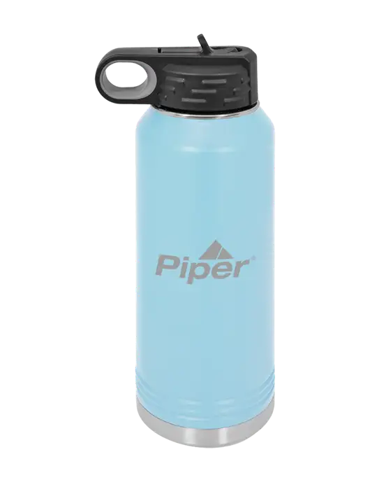 Piper Polar Camel 32 oz Powder Coated Light Blue Vacuum Insulated Water Bottle w/Piper Logo