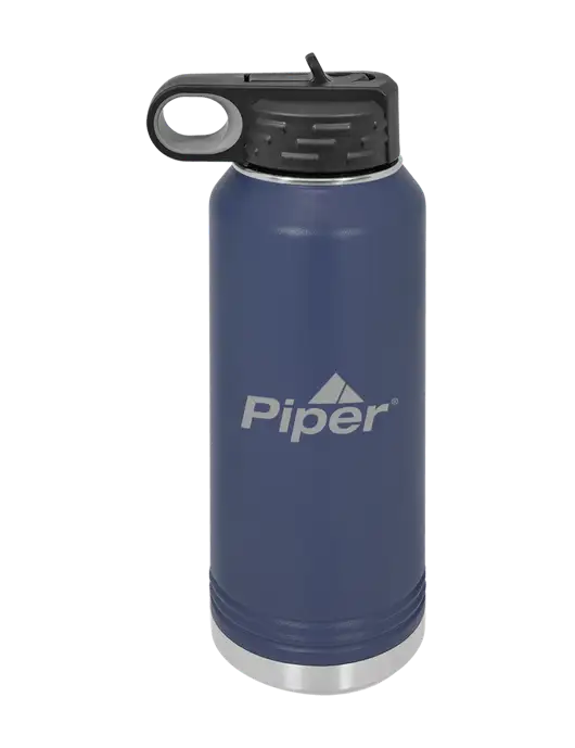Piper Polar Camel 32 oz Powder Coated Navy Vacuum Insulated Water Bottle w/Piper Logo