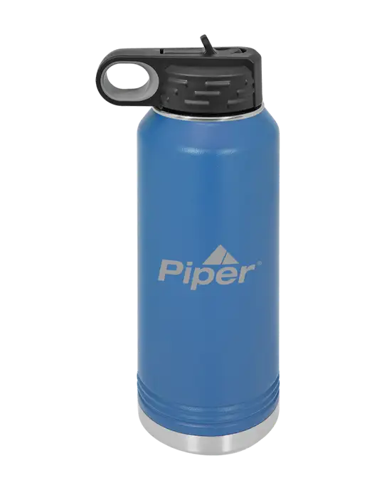 Piper Polar Camel 32 oz Powder Coated Royal Vacuum Insulated Water Bottle w/Piper Logo