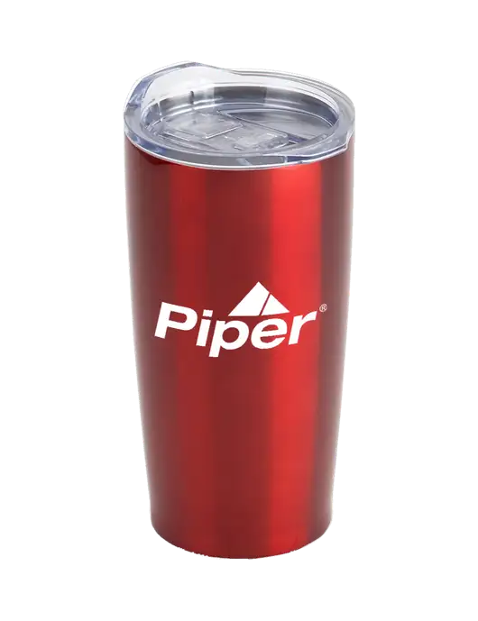 Piper Society Red 20 oz Insulated Tumbler w/Piper Logo
