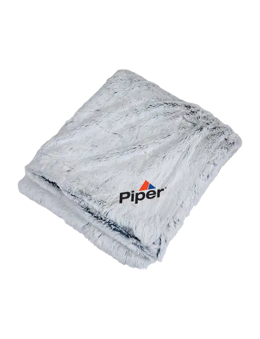 Piper Faux Fur Marshmallow Blanket w/Piper Logo