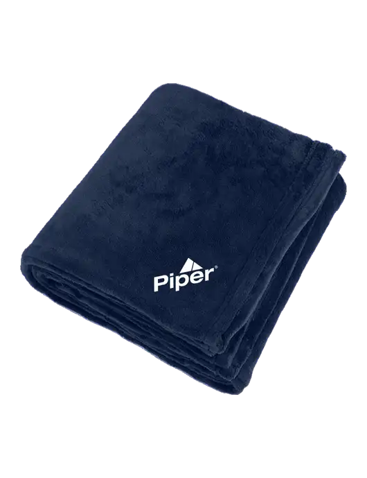 Piper Oversized Deep Navy Ultra Plush Blanket w/Piper Logo