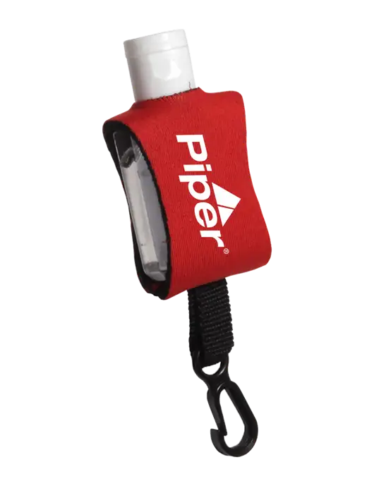 Piper Cozy Clip Red Hand Sanitizer,  0.5 oz w/Piper Logo