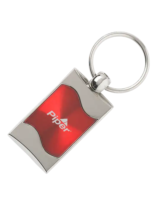 Piper Silverline Red Wave Key Ring w/Piper Logo