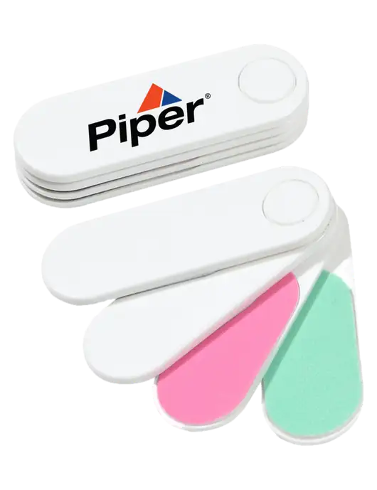 Piper White Folding Nail Files & Buffer w/Piper Logo