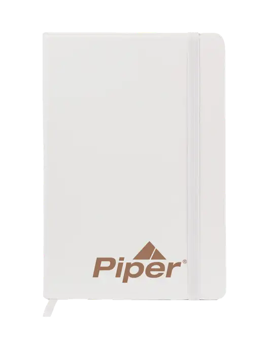 Piper Fabrizio White Hard Cover 5.75 x 8.3  Journal w/Piper Logo
