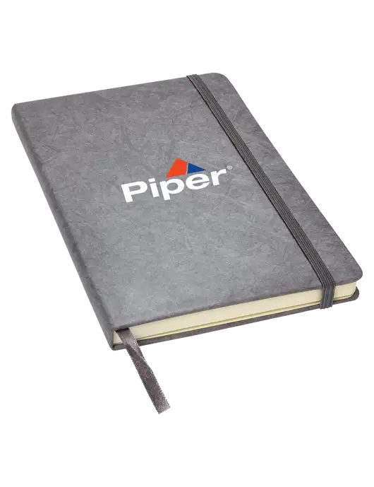 Piper Granite Dark Grey Hardcover Journal, 5.62 X  8.37 w/Piper Logo