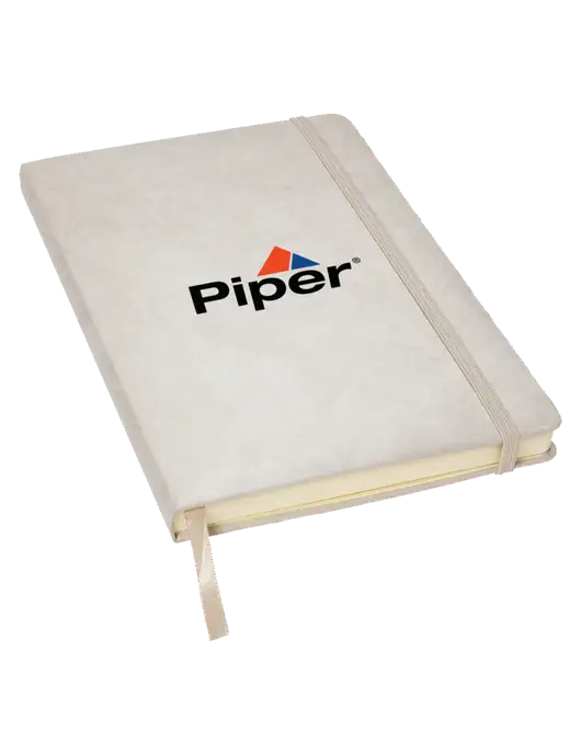 Piper Granite Light Grey Hardcover Journal, 5.62 X  8.37 w/Piper Logo