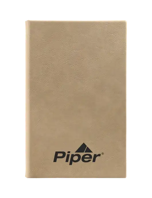 Piper Tan Leatherette 5.25 x 8.25 Journal w/Piper Logo
