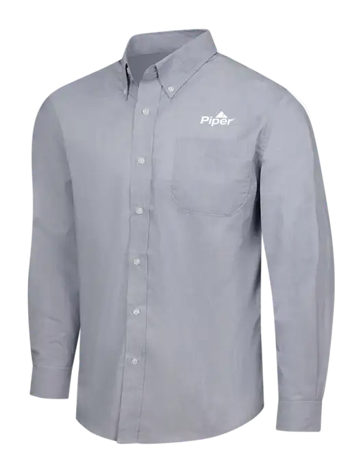 Piper Navy Frost Crosshatch Easy Care Shirt w/Piper Logo