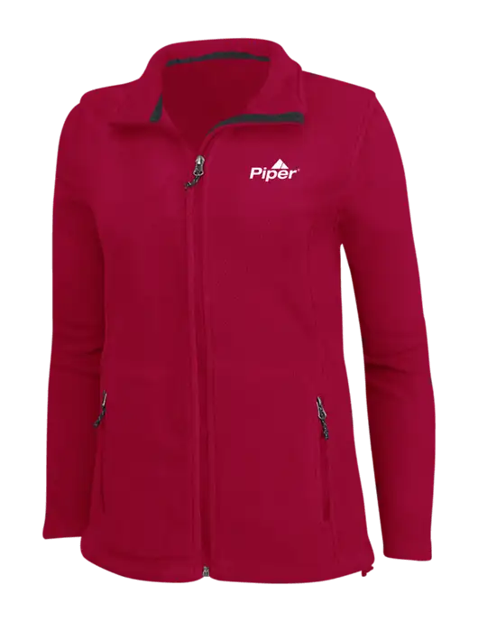 Piper Womens Red Fleece Jacket w/Piper Logo