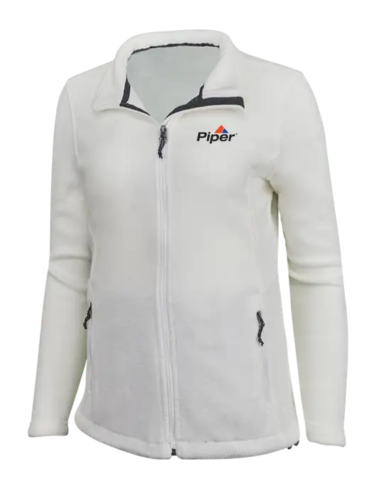 Piper Womens White Fleece Jacket w/Piper Logo
