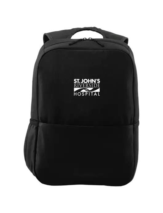 St. John’s Riverside Access Square Laptop Black Backpack w/St. John's Riverside Logo