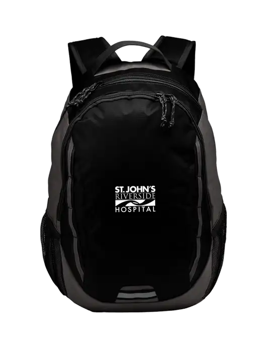 St. John’s Riverside Ridge Black/Dark Charcoal Laptop Backpack w/St. John's Riverside Logo