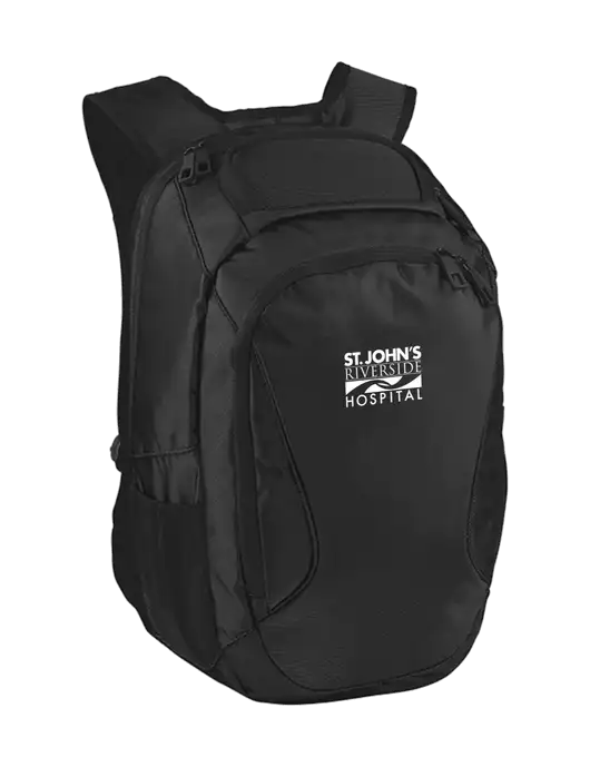 St. John’s Riverside Stealth Black Laptop Backpack w/St. John's Riverside Logo