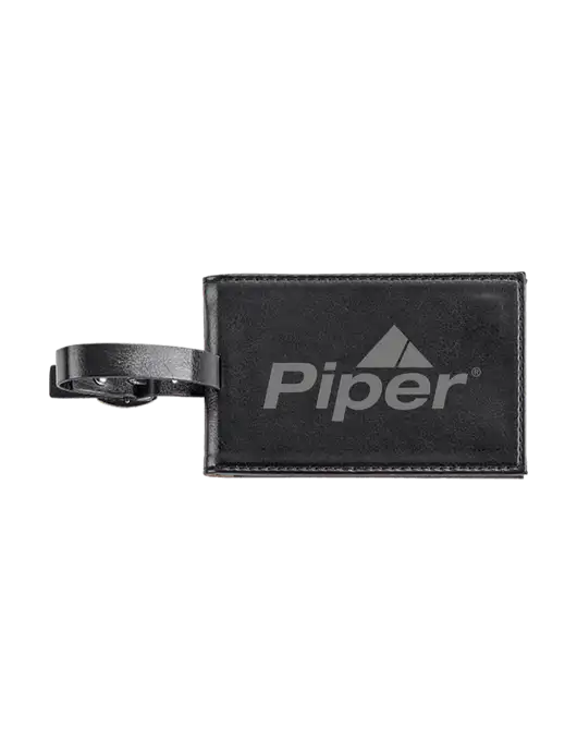 Piper Fabrizio Black Executive Luggage Tag w/Piper Logo