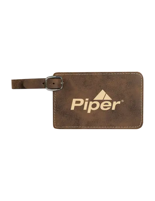 Piper Rustic Leatherette Luggage Tag w/Piper Logo